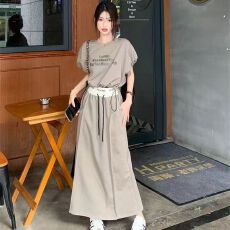 批发2026春<b class='q'>装</b>新款女士短袖<b class='q'>上衣</b>搭半身裙气质两件套减龄休闲套<b class='q'>装</b>