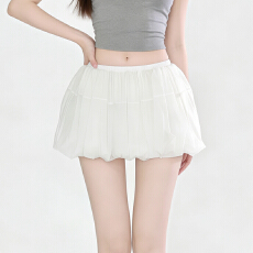 批发实拍实价 网纱花苞裤裙女<b class='q'>高腰</b>显瘦南瓜蓬蓬裤a字休闲泡泡灯笼<b class='q'>短裤</b>