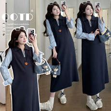 批发实拍 孕妇秋装长款衬衣卫衣裙2025新款