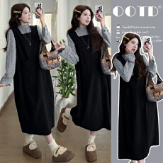 批发实拍有货 孕妇秋装套装2025新款灯芯绒宽松大码连衣裙