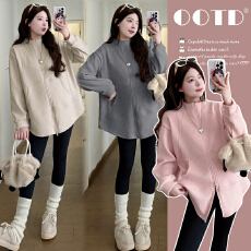 实拍有货 孕妇秋冬装加绒加厚宽松大码遮屁股上衣外套2025新款