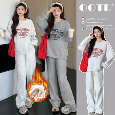 批发实拍有货 孕妇冬装套装2025加绒加厚纯棉刺绣卫衣套装