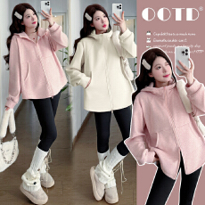 批发实拍有货 孕妇秋冬装加绒加厚宽松大码连帽卫衣2025新款