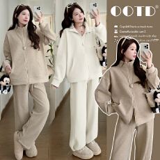 批发<b class='q'>实拍</b>有货  <b class='q'>孕妇</b><b class='q'>秋冬装</b>加绒加厚宽松大码套装2025新款500g厚款