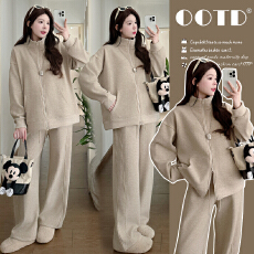 批发<b class='q'>实拍</b>有货  <b class='q'>孕妇</b><b class='q'>秋冬装</b>加绒加厚宽松大码套装2025新款500g厚款