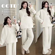 批发<b class='q'>实拍</b>有货  <b class='q'>孕妇</b><b class='q'>秋冬装</b>加绒加厚宽松大码套装2025新款500g厚款