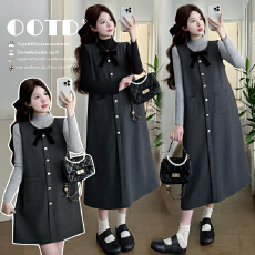 实拍有货 孕妇秋冬装2025新款长短款加绒连衣裙