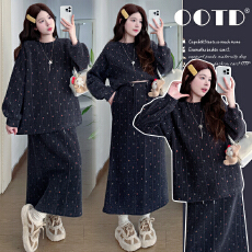 实拍有货 孕妇秋冬装马海毛加厚2025新款新年套装