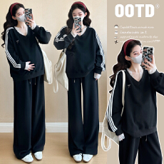 批发实拍有货  孕妇春装套装显瘦2026新款蕾丝花边宽松休闲套装