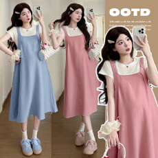 实拍有货 2026新款超薄天丝牛仔宽松大码连衣裙