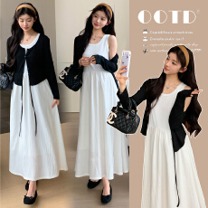 批发实拍有货 孕妇春夏装背心裙+针织开衫套装2026新款