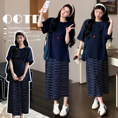 批发实拍有货 <b class='q'>孕妇</b><b class='q'>夏装</b>套装2026新款系带<b class='q'>上衣</b>+托腹半身裙套装