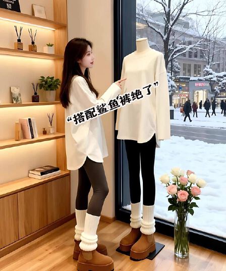 260 그램 연삭 털 60 면 40 폴리에스터 2025 봄 가을 새로운 한국 스타일 긴팔 티셔츠 여성 디자인 센스