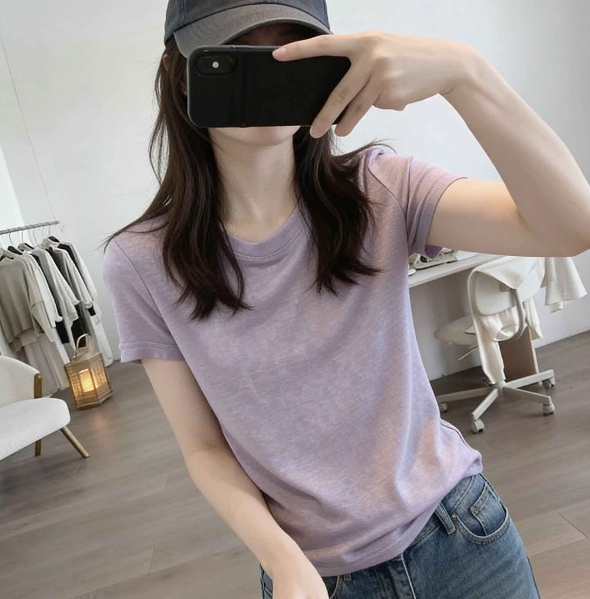 165 그램 눈꽃 면 2026 여름 새로운 한국 스타일 반팔 티셔츠 여성 디자인 센스