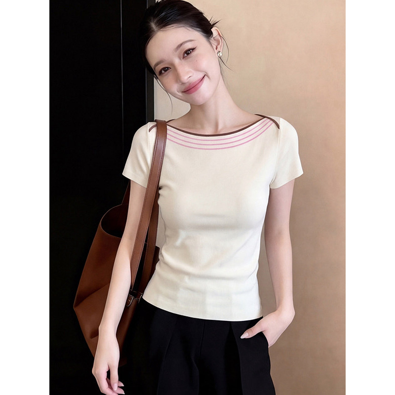 210 그램 92 면 8 암모니아 Lun 2026 여름 새로운 한국 스타일 반팔 티셔츠 여성 디자인 센스