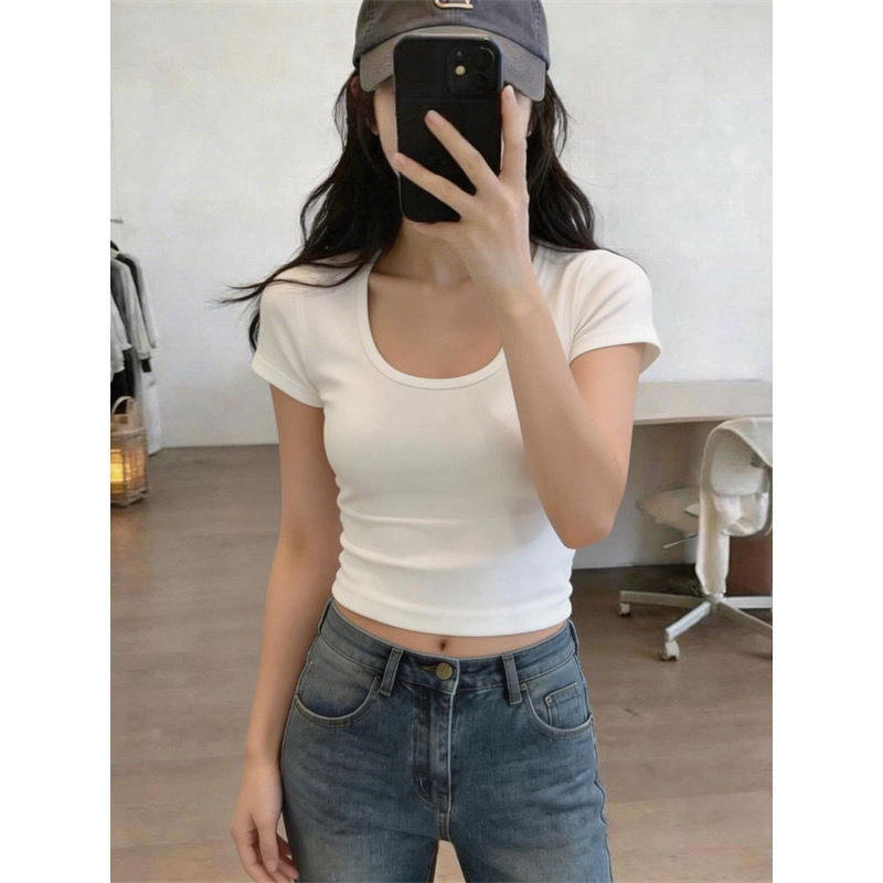 210 그램 92 면 8 암모니아 Lun 2026 여름 새로운 한국 스타일 반팔 티셔츠 여성 디자인 센스