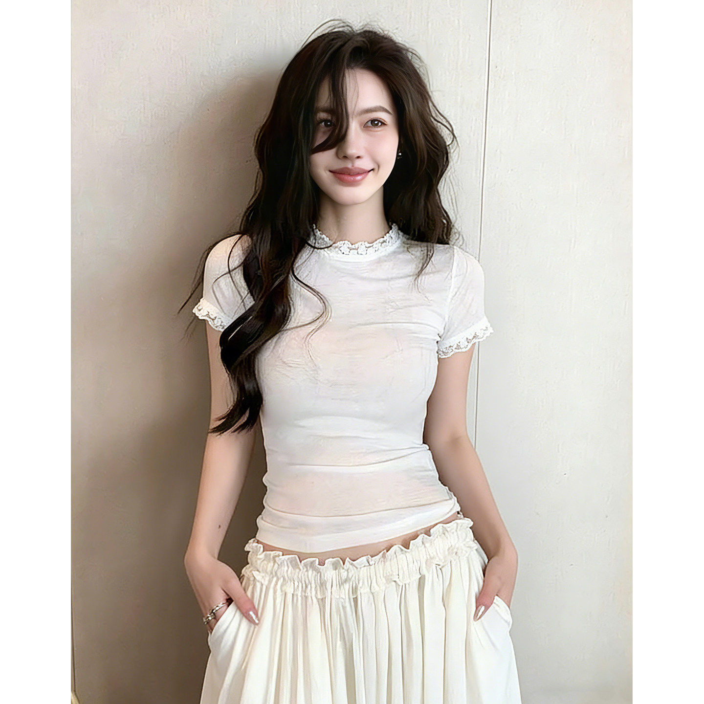 180 그램 리브 라이 경기 서울 2026 여름 새로운 한국 스타일 반팔 티셔츠 여성 디자인 센스