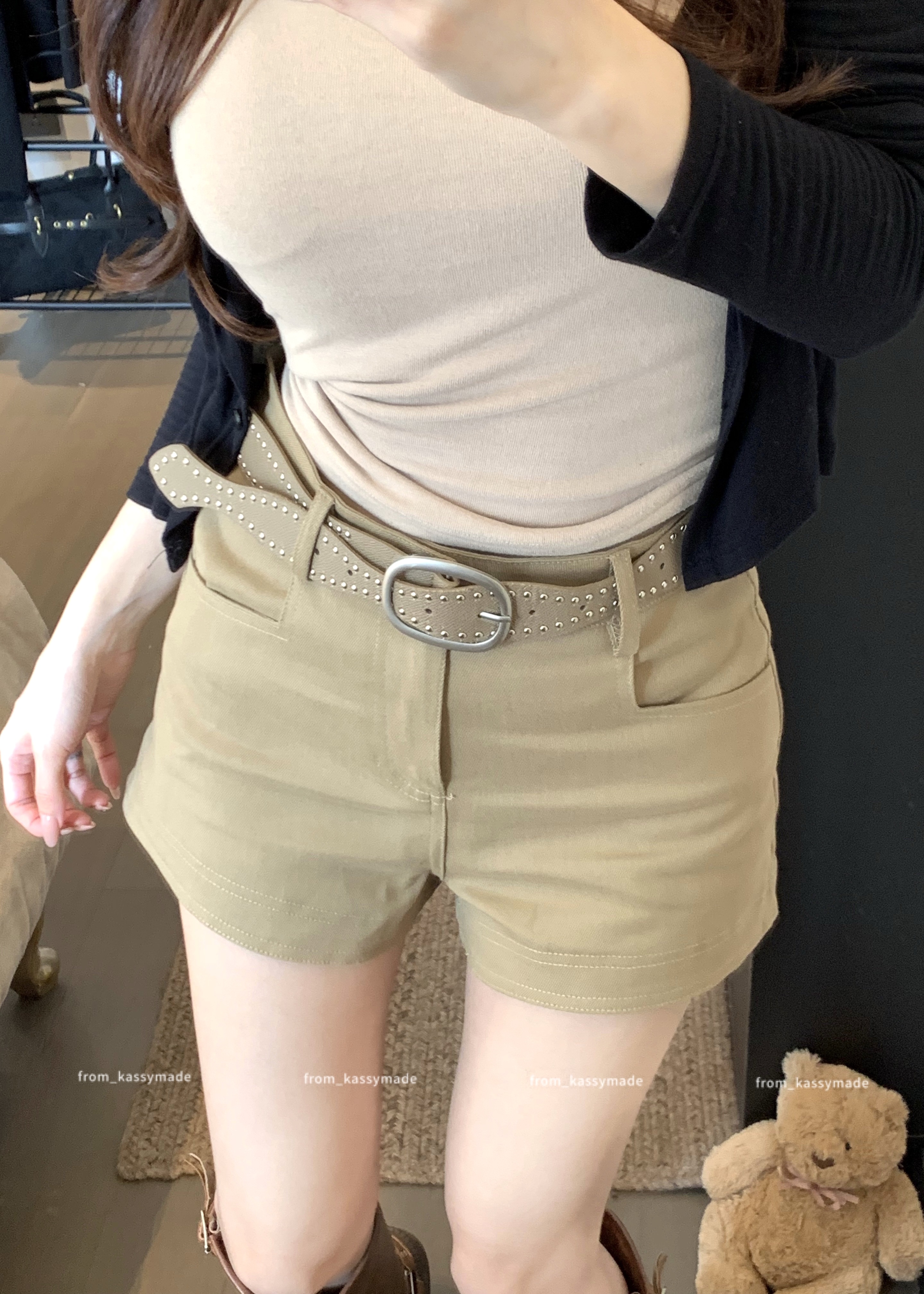 실사 아메리칸 레트로 화이트 데님 반바지 여성 여름 작은 키 캐주얼 미니멀리즘 다용도 달콤한 핫걸 핫 바지