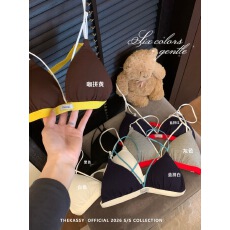 批发实拍多巴胺撞色三角杯裹胸吊带<b class='q'>夏</b>季甜辣妹内搭外穿文胸比基尼内衣