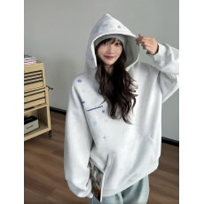 批发330g纯棉 加绒薄款 高质量 刺绣 2025秋冬款百搭流行减龄<b class='q'>男</b>女外套