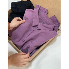 批发纯棉  轻奢蓝色纯棉外搭早秋宽松显瘦韩系设计感外搭薄款<b class='q'>夏</b>季上衣