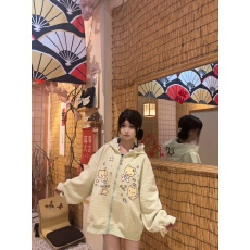 批发330g纯棉 加绒+薄款 连帽<b class='q'>卫衣</b>高质量<b class='q'>潮牌</b>开衫外套女装外套上衣潮