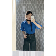 批发复古韩系纯色<b class='q'>衬衫</b>休闲风百搭款女装新款<b class='q'>衬衣</b><b class='q'>外套</b>排扣开衫款女上衣