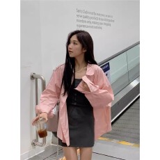 批发纯棉有口袋13个色  粉色高级感百搭款流行翻领POLO衫外套女生上衣