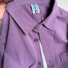 批发纯棉有口袋13个色  新品排扣外套长袖衫常规款宽松型高级感休闲风