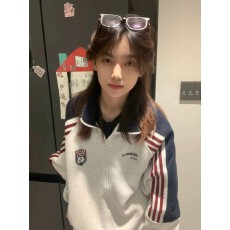 批发薄款/加绒 原版 纯棉华棉复合牛奶丝/银狐绒 百搭立领<b class='q'>外套</b>上衣潮