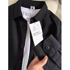 批发纯棉无口袋10个色  黑色百搭款高级感流行外套排扣设计感男女上衣