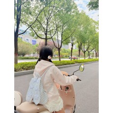 批发原版面料 满印 甜美绑带满印小狗条纹<b class='q'>连帽卫衣</b>女秋冬季宽松慵懒风