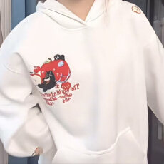 批发高质量/原版做工/毛巾绣/后包330g纯棉前后绣花 百搭款<b class='q'>连帽卫衣</b>潮