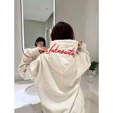 批发高质量/原版做工/重工刺绣/后包330g纯棉 美式高街白灰色<b class='q'>卫衣</b>外套