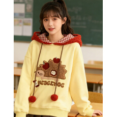 330g纯棉 原版做法 后包 原版刺绣 超好看流行款冬季加绒外套卫衣