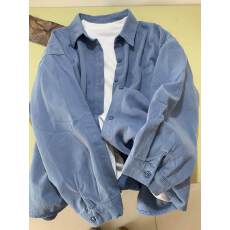 批发纯棉有口袋13个色  牛仔蓝色百搭款超好看男女外套纯棉高质量<b class='q'>衬衫</b>