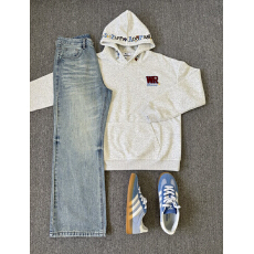 批发330g纯棉 原版做法 后包 刺绣 套头款刺绣设计感美式卫衣<b class='q'>外套</b><b class='q'>上装</b>