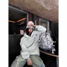 批发330g纯棉 加绒薄款 高质量 刺绣 潮牌<b class='q'>百搭</b>宽松型加绒卫衣套头外套