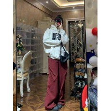 批发330g纯棉  高级感百搭款2026套头白灰色刺绣设计感潮流美式外套衫