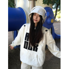 批发330g纯棉  字母刺绣设计感百搭款高级感外套<b class='q'>卫衣</b>套头设计感长袖衫