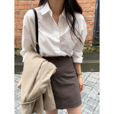 纯棉有口袋13个色  春秋新款纯棉长袖衬衫女白色职业宽松外套休闲