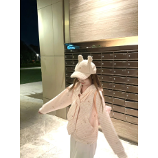 批发原版面料 满印 小狗满印条纹勋章连帽卫衣减龄甜美风可爱感女上衣