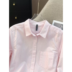 春秋2026简约纯棉牛津纺条纹衬衣女长袖修身显瘦叠穿打底衬上衣潮