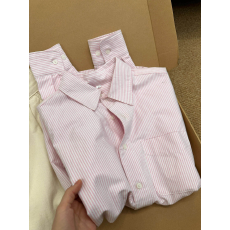 粉色条纹防晒衬衫男长袖夏季韩系穿搭薄款高级感休闲宽松衬衣外套