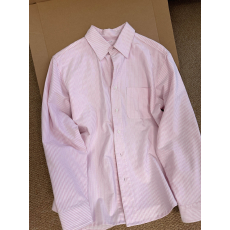 粉色条纹防晒衬衫男长袖夏季韩系穿搭薄款高级感休闲宽松衬衣外套