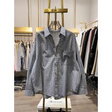 批发复古文艺刺绣格子衬衫女春季新款慵懒风宽松<b class='q'>休闲</b>百搭长袖衬衣外套