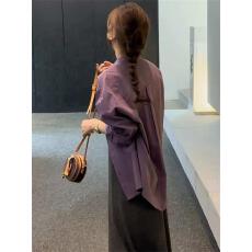 批发纯棉有口袋14个色 美式潮流简约<b class='q'>衬衫</b>女中长款通勤长袖防晒外套