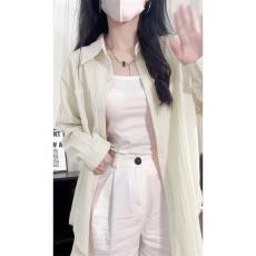 批发防晒衬衫女夏季新款设计感小众中长薄款开衫外套长袖韩系温柔上衣