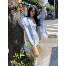 批发纯棉无口袋13个色 长袖<b class='q'>衬衫</b>新款百搭洋气简约感小众通勤宽松设计