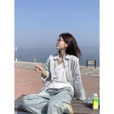 夏季薄款法式设计感格子衬衣小个子可甜可盐森系百搭洋气开衫上衣